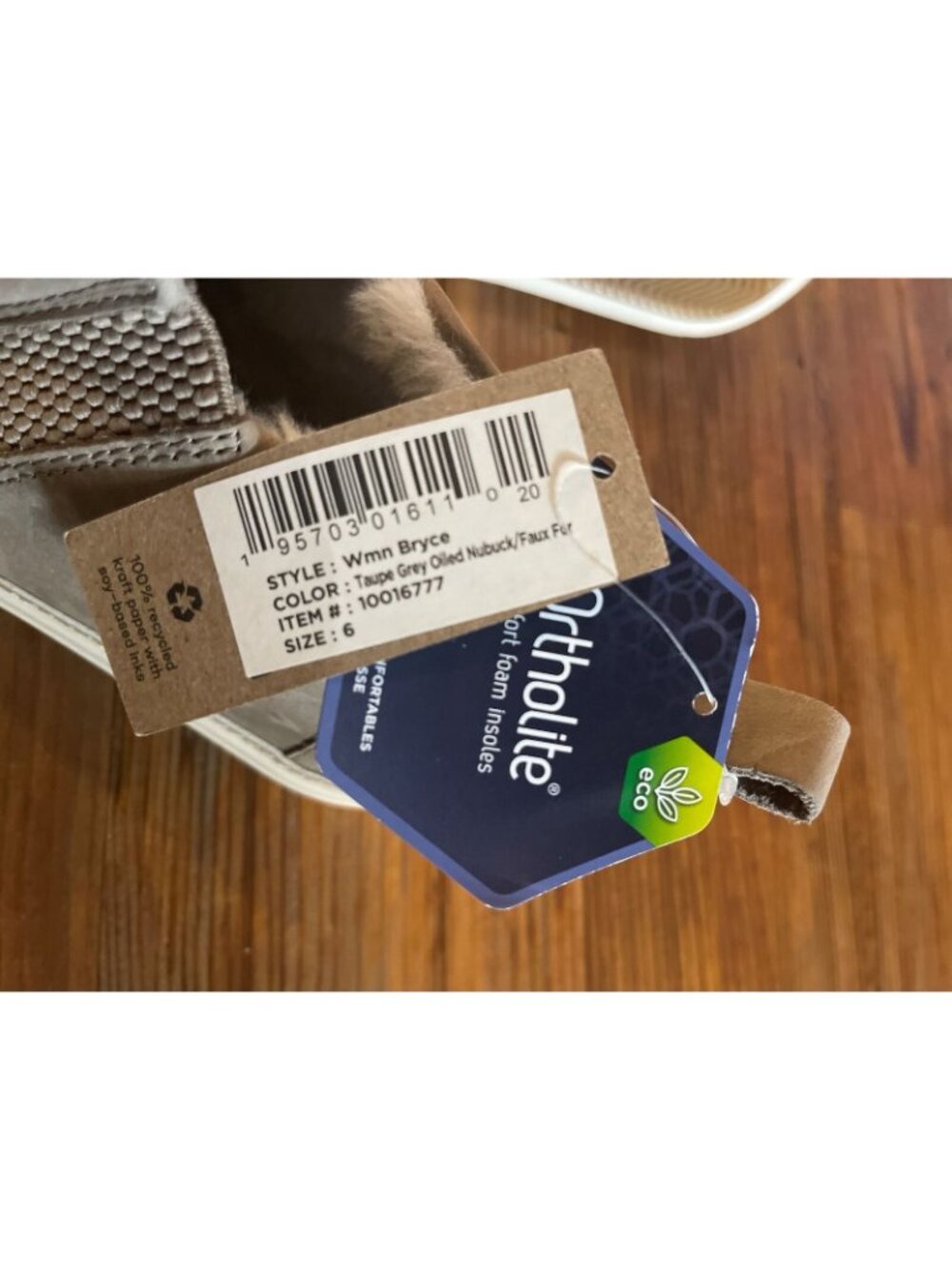 Toms Bryce Women's Taupe Faux Fur-Lined Bryce Leather Hi-Top Sneaker US 6 New - Picture 3 of 4